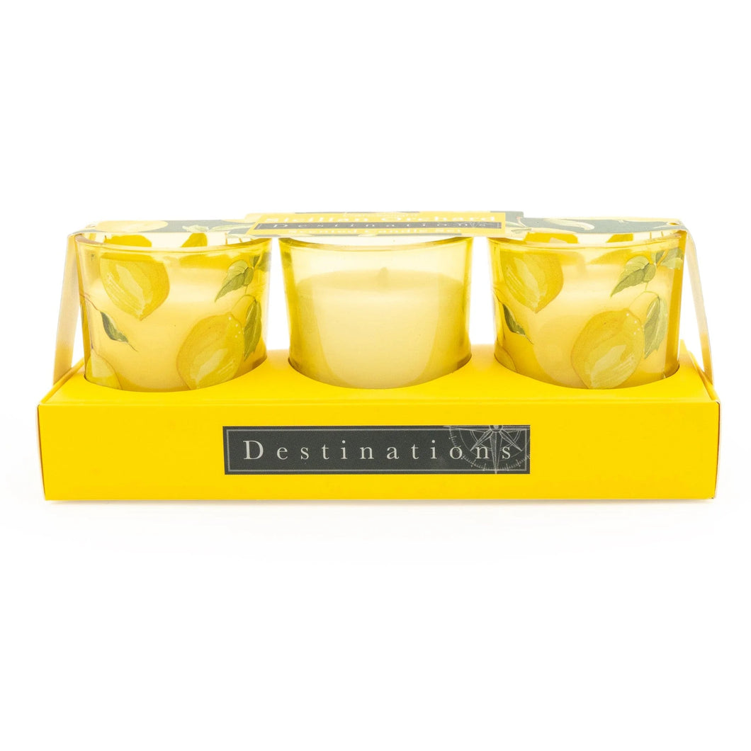 Sicilian Orchard Set of 3 Mini Votives with Sicilian Lemon Grove Scent