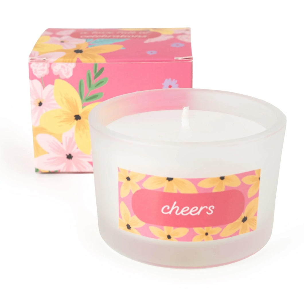 Single Candle Gift Set Celebrations - Floral Pink