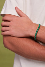 Load image into Gallery viewer, Men&#39;s Single Cord Bracelet Stainless Steel in Green *Waterproof*
