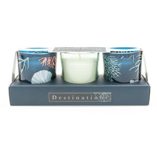 Load image into Gallery viewer, Coastal Shores Set of 3 Mini Votives with Sea Salt Scent
