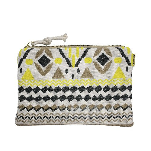 Lemon & Taupe Aztec Pouch