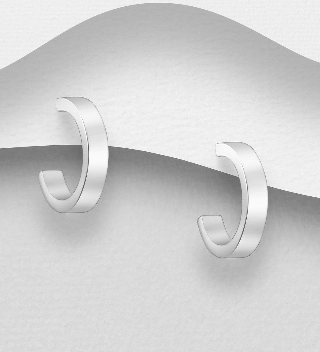 Sterling Silver Mini Cuff Hoop Earrings