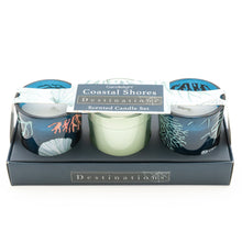 Load image into Gallery viewer, Coastal Shores Set of 3 Mini Votives with Sea Salt Scent
