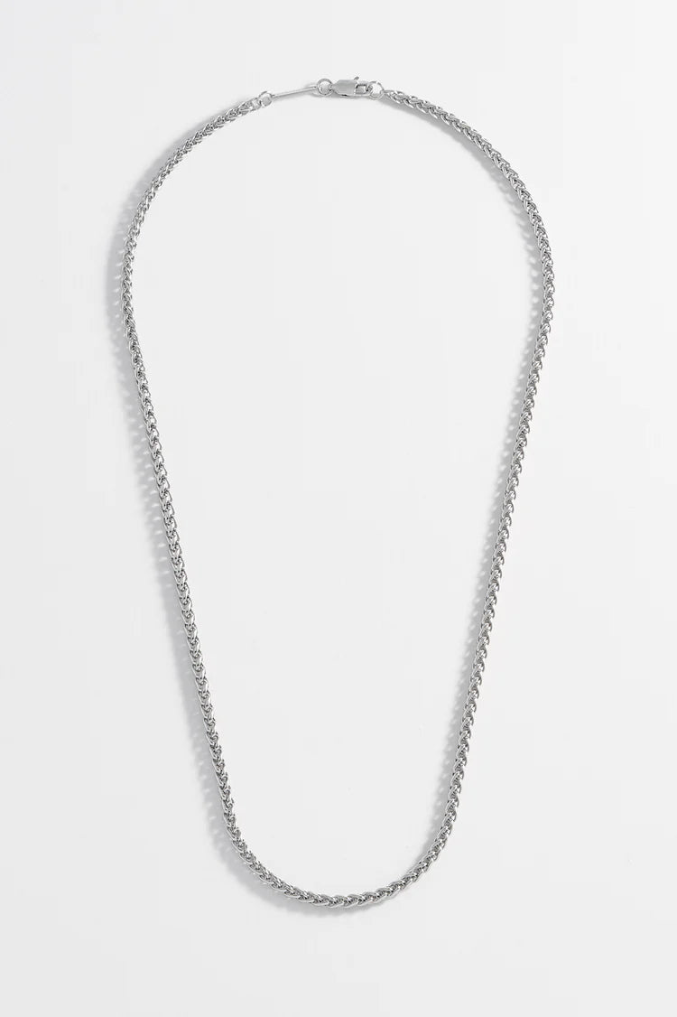 Men's Spiga Chain Necklace PVD Rhodium Plated *Waterproof*