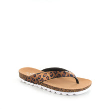 Load image into Gallery viewer, Hazel Flip Flop in Gold Leopard Print by Ella
