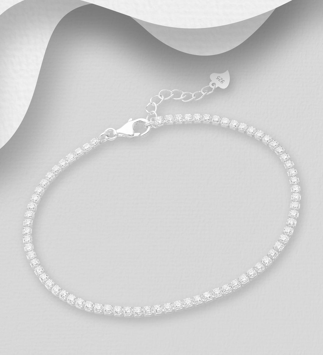 Sterling Silver Slender Tennis Bracelet