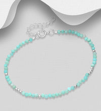 Load image into Gallery viewer, Well-being LUCK Amazonite &amp; Sterling Silver Bracelet
