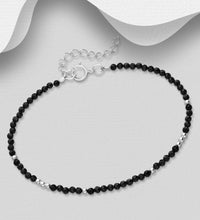 Load image into Gallery viewer, Well-being EMPOWERMENT Black Spinel &amp; Sterling Silver Bracelet
