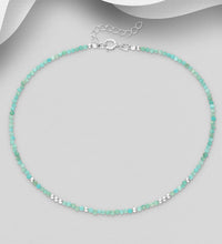 Load image into Gallery viewer, Well-being LUCK Anklet Amazonite &amp; Sterling Silver

