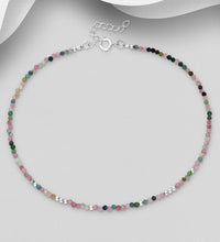 Load image into Gallery viewer, Well-being HARMONY Anklet Tourmaline &amp; Sterling Silver

