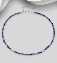 Load image into Gallery viewer, Well-being LOGIC Anklet Sodalite &amp; Sterling Silver
