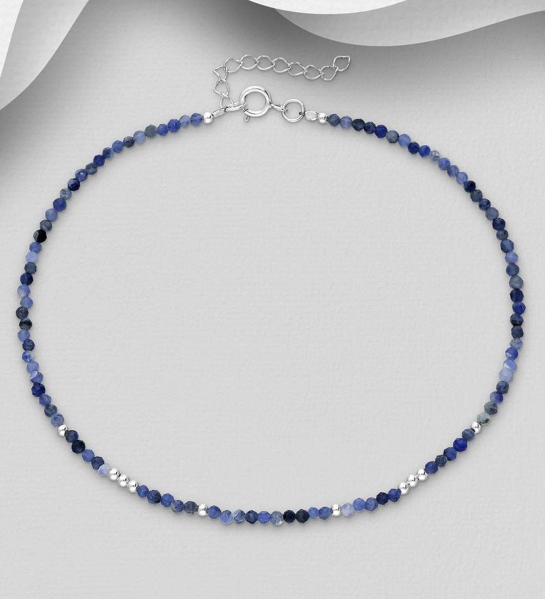Well-being LOGIC Anklet Sodalite & Sterling Silver