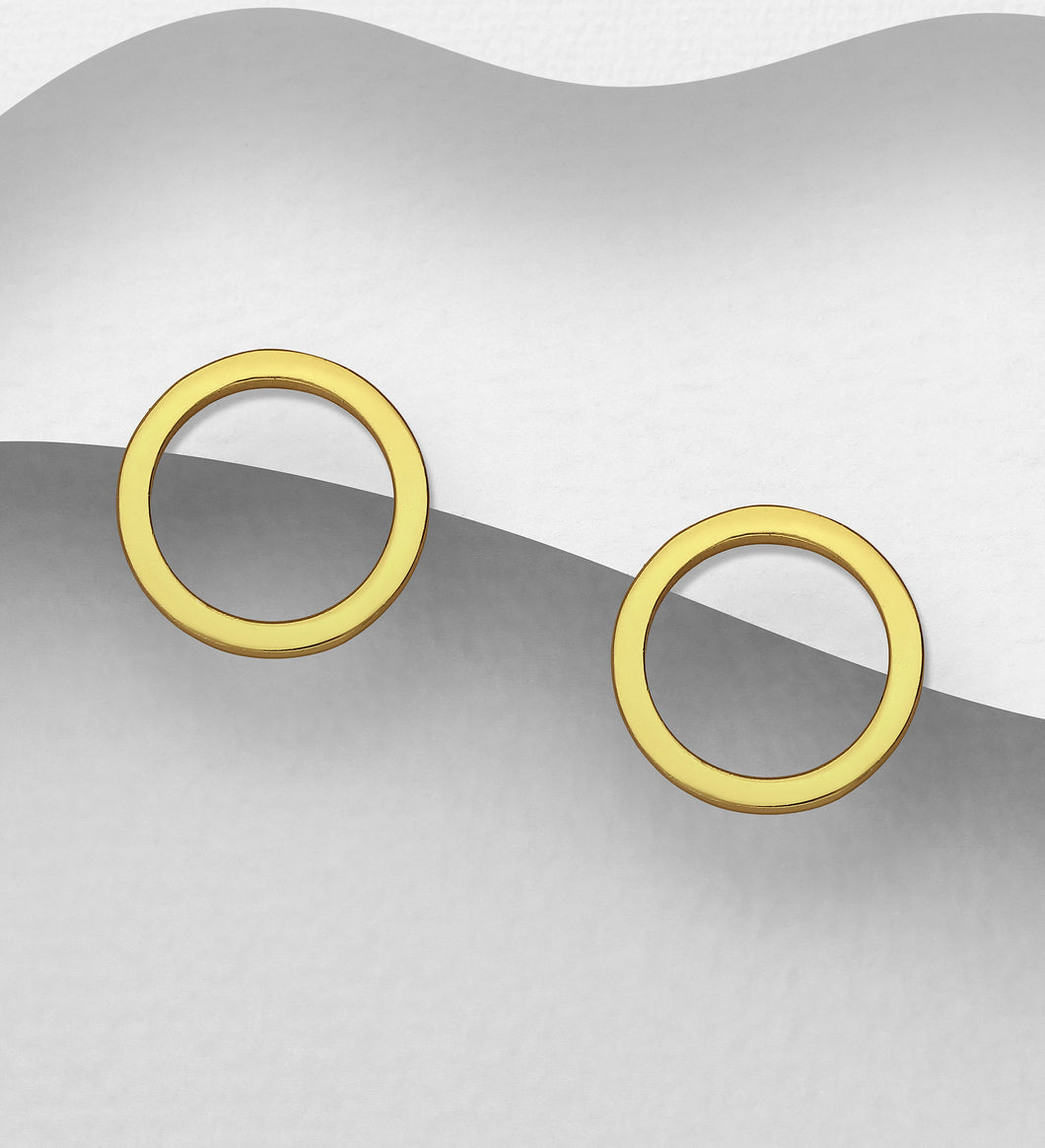 Sterling Silver with 18K Gold Plate Eternal Circle Studs