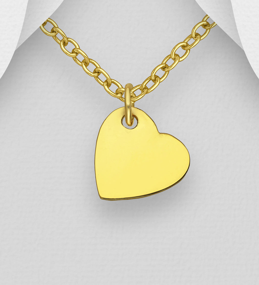 Sterling Silver with 18K Gold Plate Heart Pendant