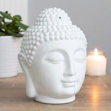 Load image into Gallery viewer, Wax/Oil Burner - White Buddha Head Large
