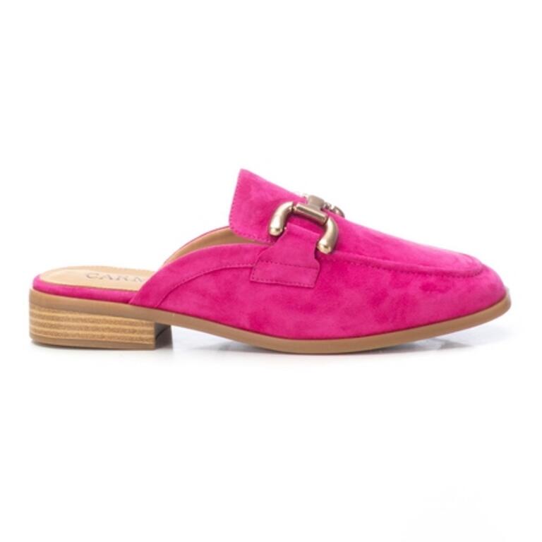 Carmela Hot Pink Open Back Suede Leather Loafer