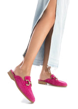 Load image into Gallery viewer, Carmela Hot Pink Open Back Suede Leather Loafer
