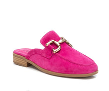 Load image into Gallery viewer, Carmela Hot Pink Open Back Suede Leather Loafer
