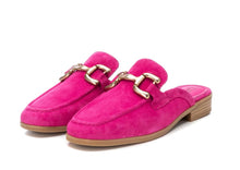 Load image into Gallery viewer, Carmela Hot Pink Open Back Suede Leather Loafer
