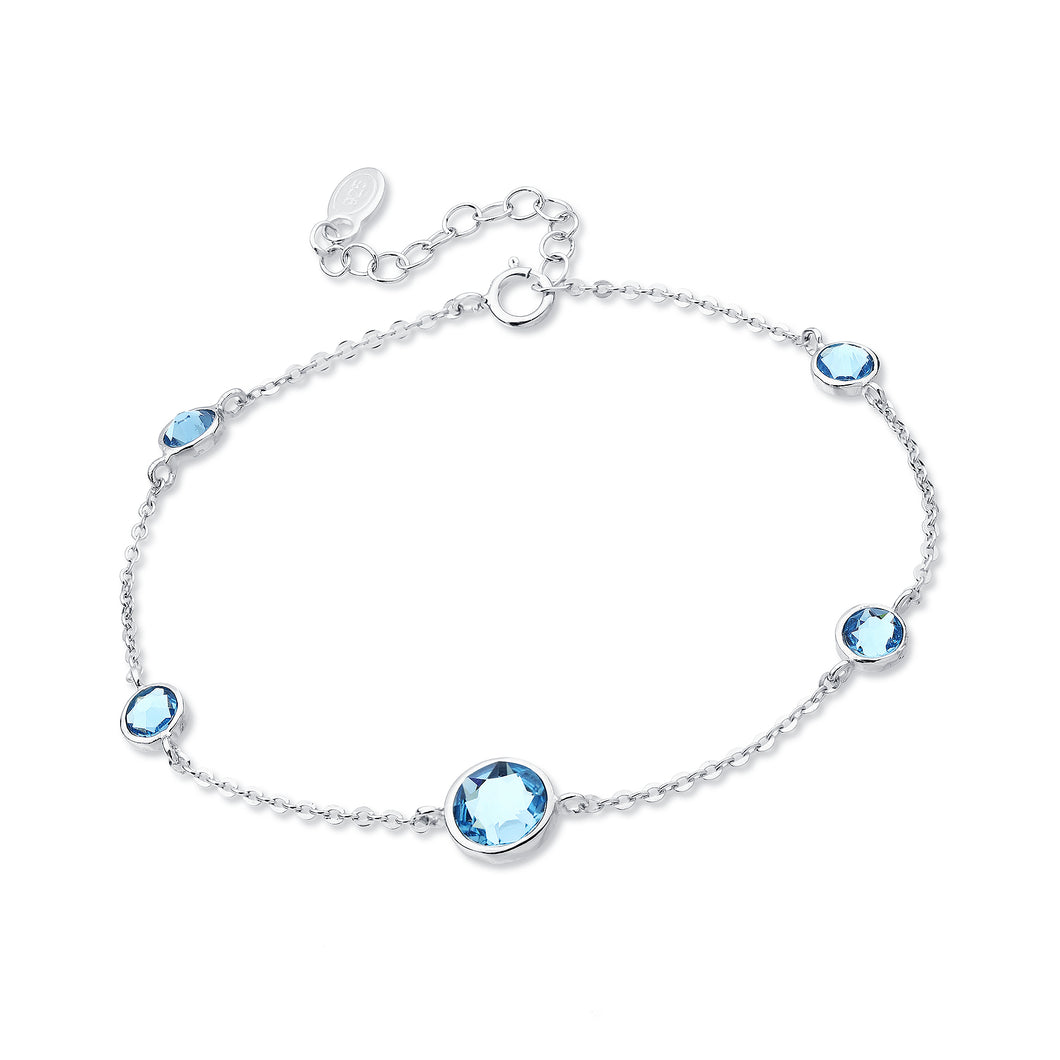 aqua marine bracelet, gifts for ladies, gifts for girls, gifts for the wife, silver jewellery gifts, small silver jewellery gifts