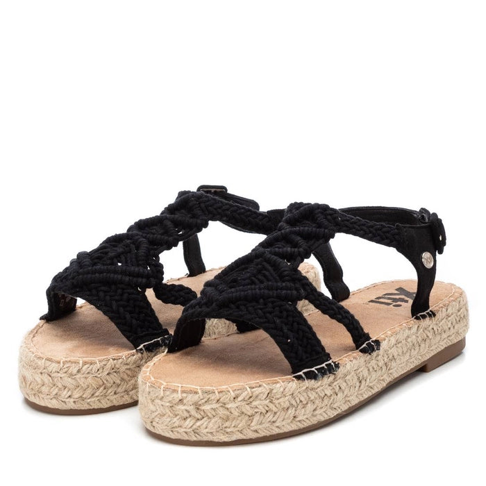 XTI Low Wedge Sandal in Black