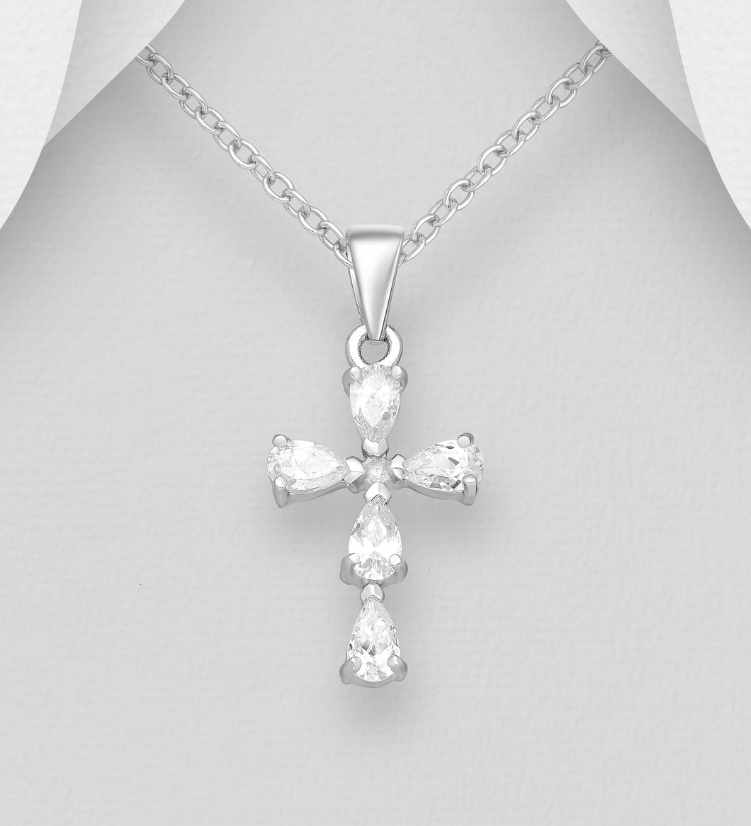 Sterling Silver Cubic Zirconia Cross Pendant