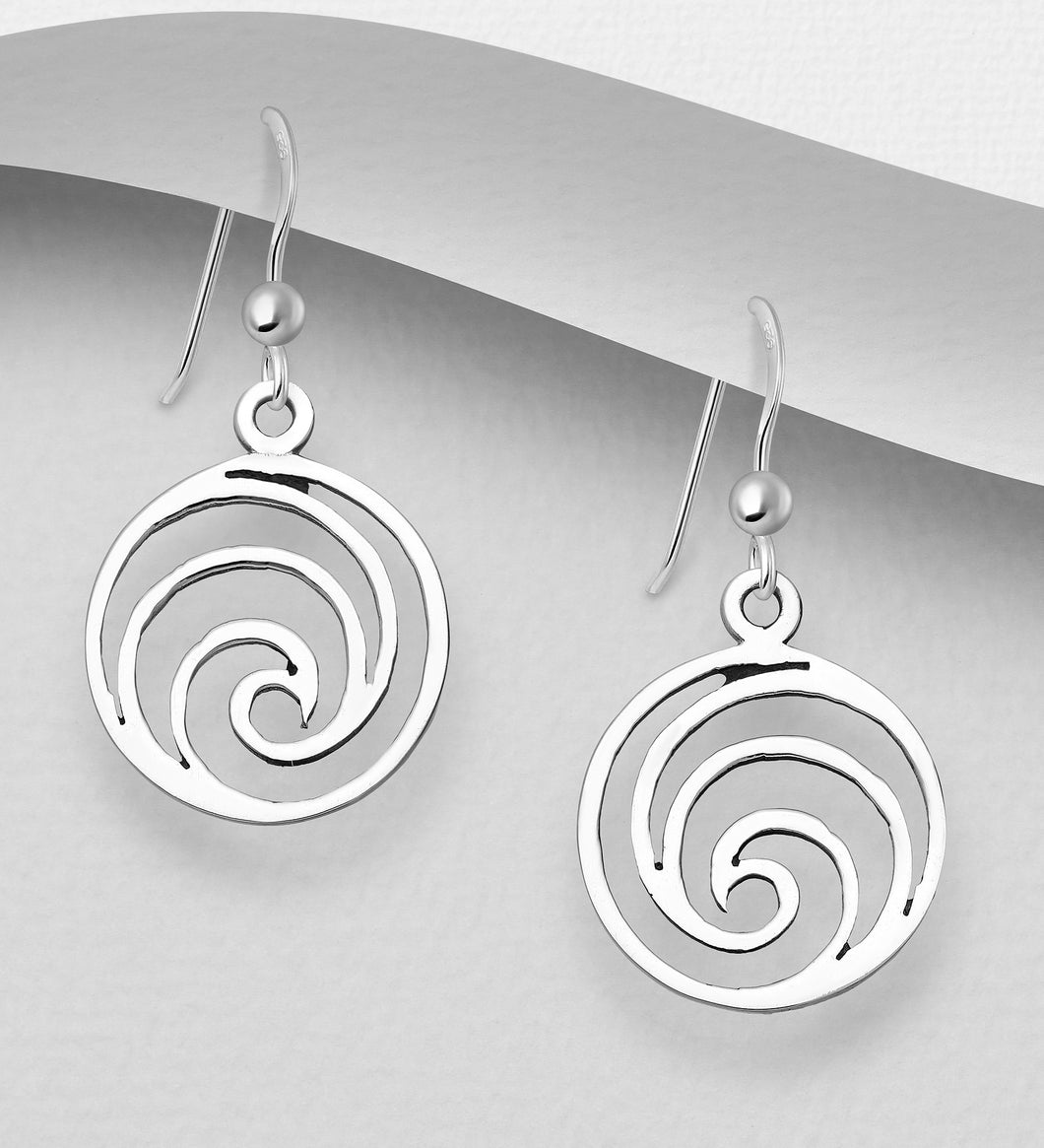 Silver Swirl Drop Earrings