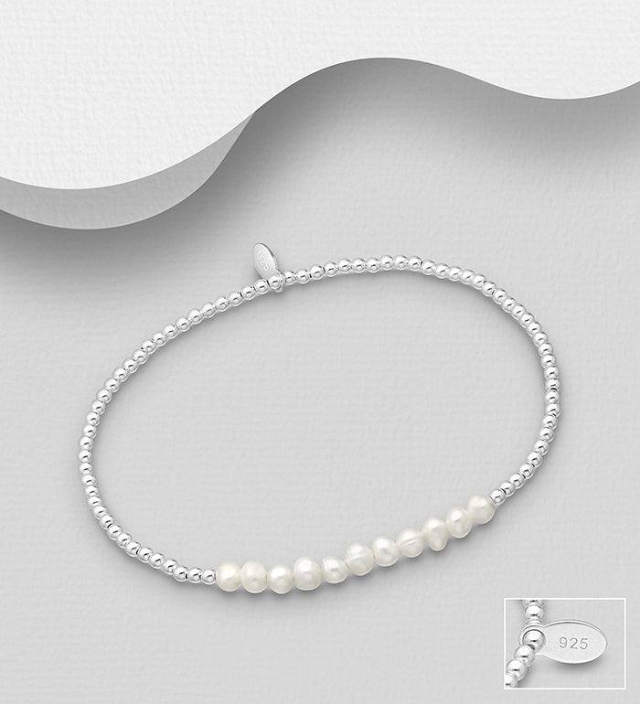 Stretch Bracelet with Fresh Water Pearls