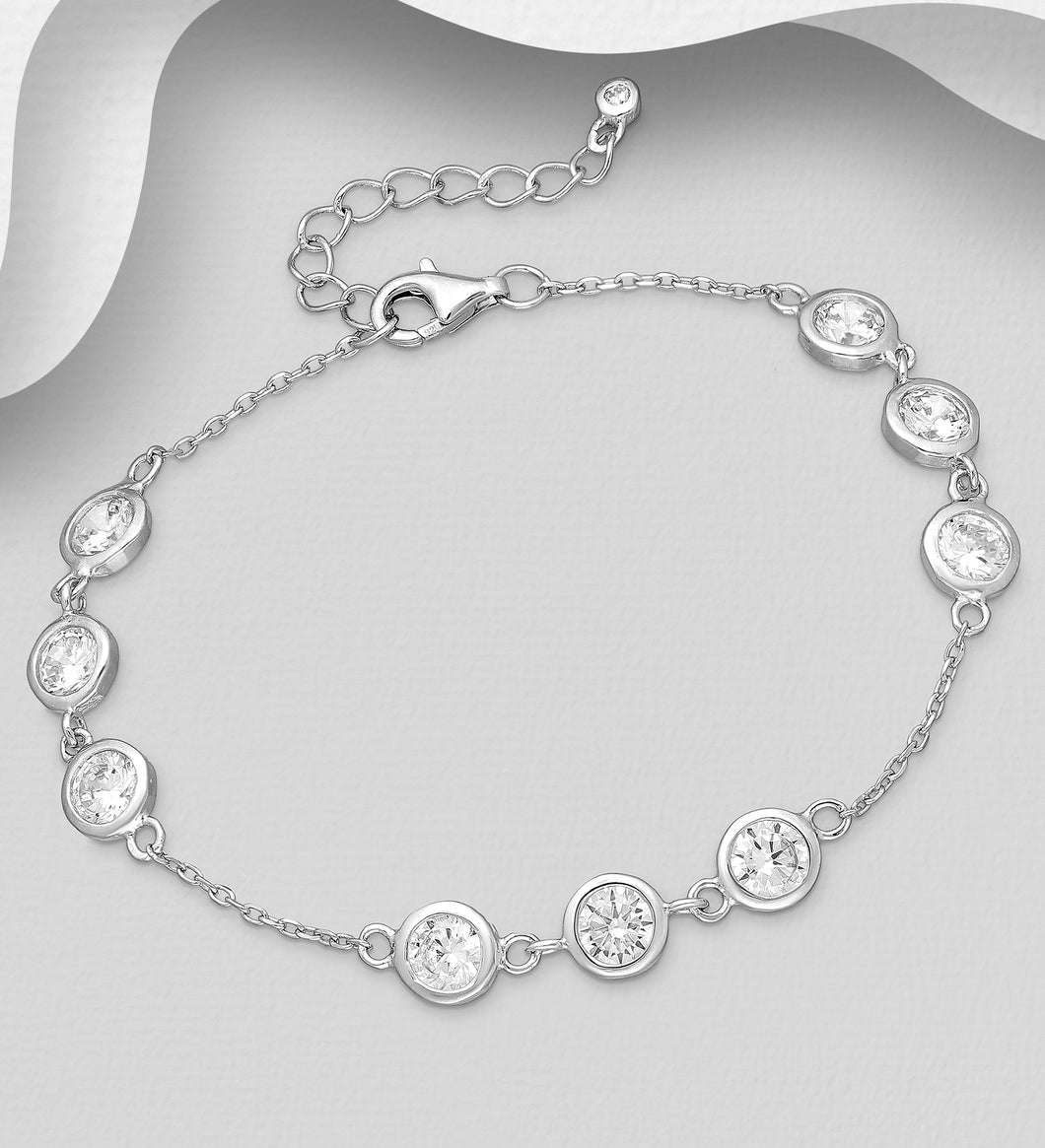 Sterling Silver CZ Bracelet