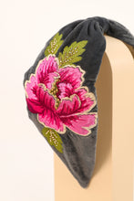 Load image into Gallery viewer, Embroidered Headband Painted Peony
